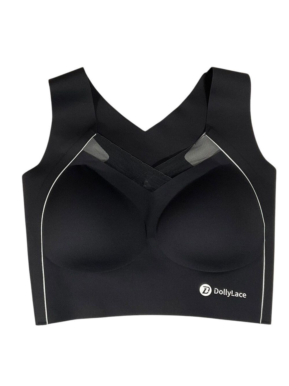Dollylace Push-Up Full Cup Bra Without Wire, Elastic Shoulder Straps black Small